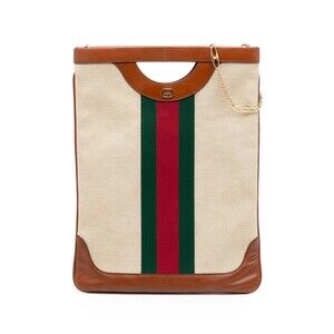 Pre-Loved Gucci Canvas Web Satchel
